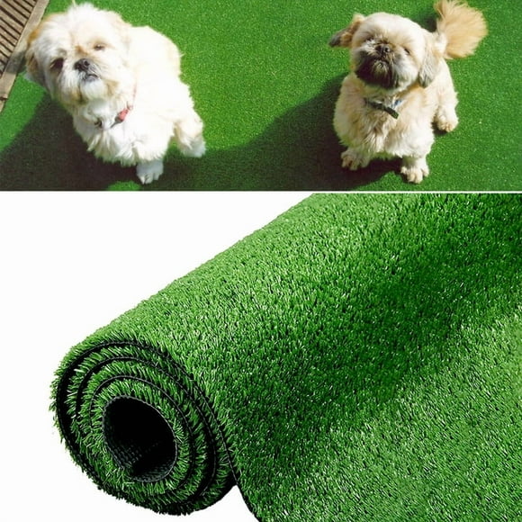 Fas Home Artificial Grass Rug Green Fake Grass Carpet 1FTX30FT, Pet Turf Mat Dog Grass Pee Pad with Drainage Holes, Indoor Outdoor Synthetic Lawn for Patio, Balcony, Deck, Yard