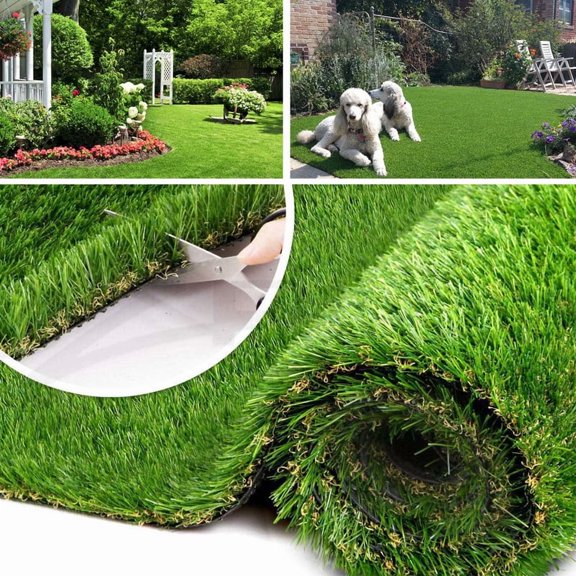 Fas Home Artificial Grass Turf 1.38", 15FTX69FT Fake Grass Indoor/Outdoor Rug Synthetic Lawn Carpet,Faux Grass Landscape for Décor,Astroturf for Dogs with Drain Holes Customized