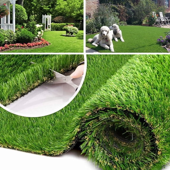 Fas Home Artificial Grass Turf 1.38", 2FTX22FT Fake Grass Indoor/Outdoor Rug Synthetic Lawn Carpet,Faux Grass Landscape for Décor,Astroturf for Dogs with Drain Holes Customized