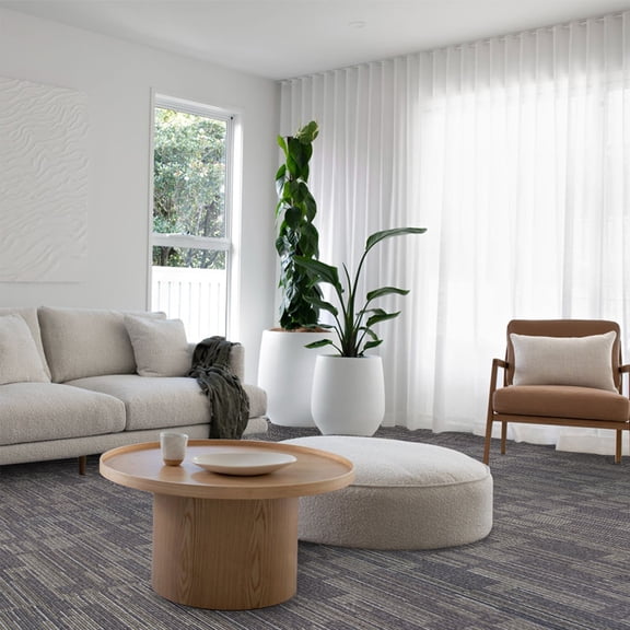 Fas Home Carpet Floor Tiles 24” x 24” Commercial Carpet Squares 18 Pcs Peel and Stick Non-Slip Office Soft Tiles DIY Installation for Living Room Bedroom Study Hotel, Brown