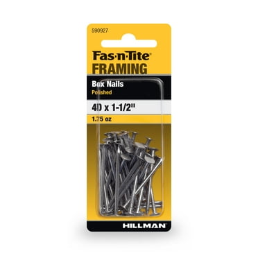 Fas-N-Tite Box Nails 4D x1.5", Polished Finish, Steel, Interior Nails