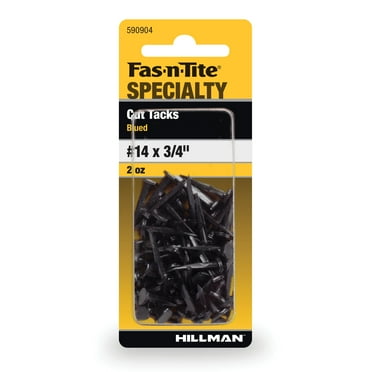 Fas-N-Tite Cut Tacks, Blued Black Finish, Flat Head, #14 x 3/4"