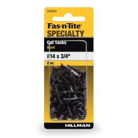 Fas-n-tite Specialty Cut Tacks, #14 x 3/4", Steel, Blued Finish, Black, 2.0 oz pack