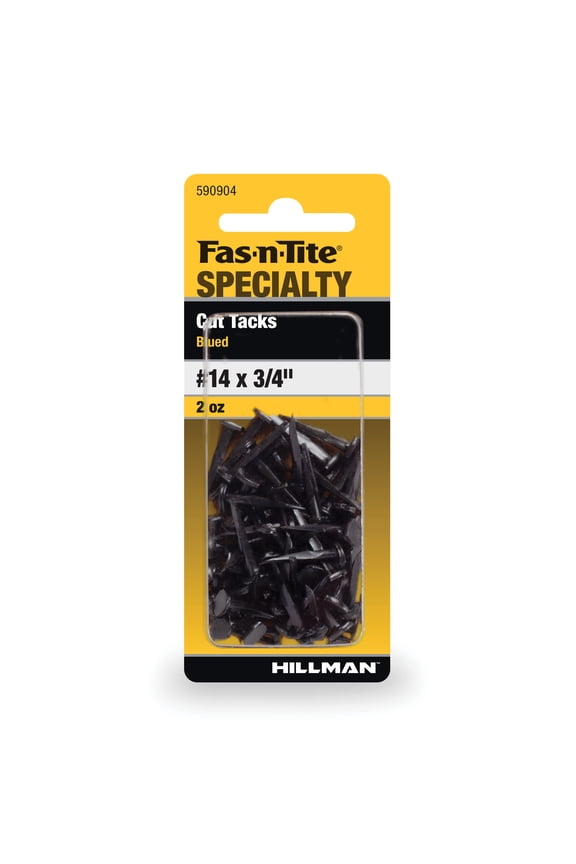 Specialty Cut Tacks, #14 x 3/4", Steel, Blued Finish, Black, 2.0 oz pack