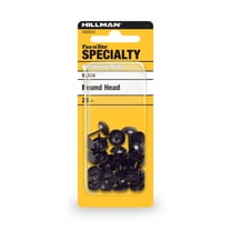 Fas-n-tite Upholstery Nails, Round Head, Steel, Bright Finish, Black, 25 pack