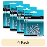 (4 pack) Fas-n-tite Galvanized Roof Nails, 1.5" Nails, Steel, 25 Pieces