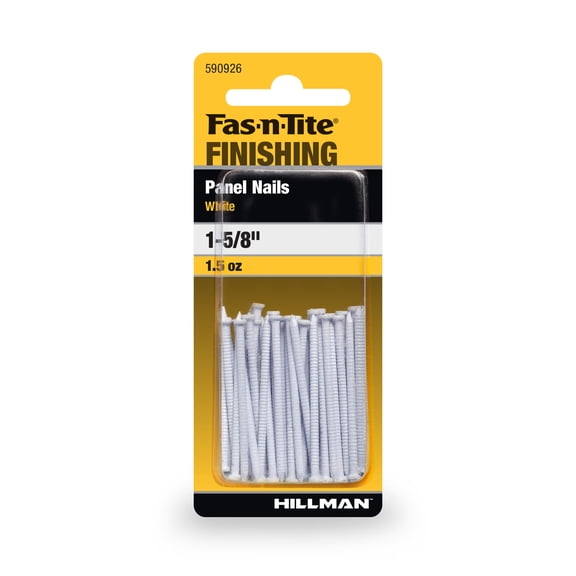 Fas-n-tite Panel Nails, 1-5/8", Steel, Painted Finish, White, Interior Finishing Nails