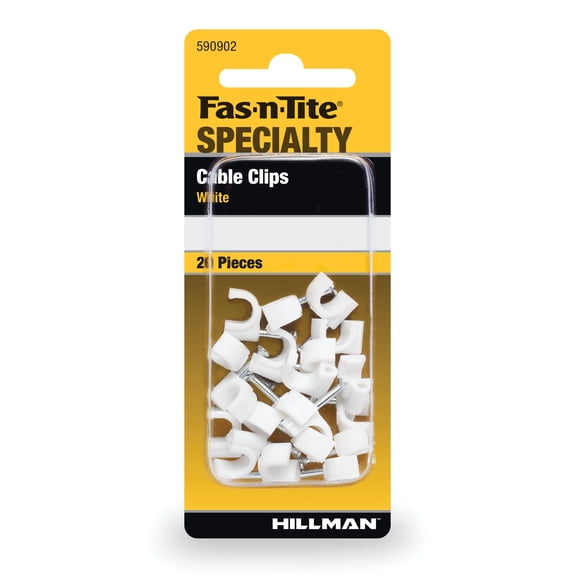 Fas-n-tite Specialty Cable Clips, M5, Nylon, Corrosion Resistant, Interior, White, 20 pack
