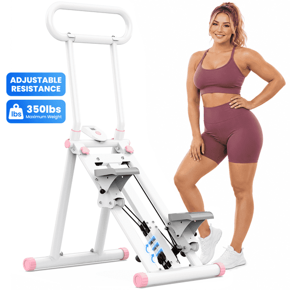 FasBrand Stair Stepper, Upgrade 6-Level Resistance Stair Master with Adjustable Handlebar, Folding Stair Climber Workout Machine