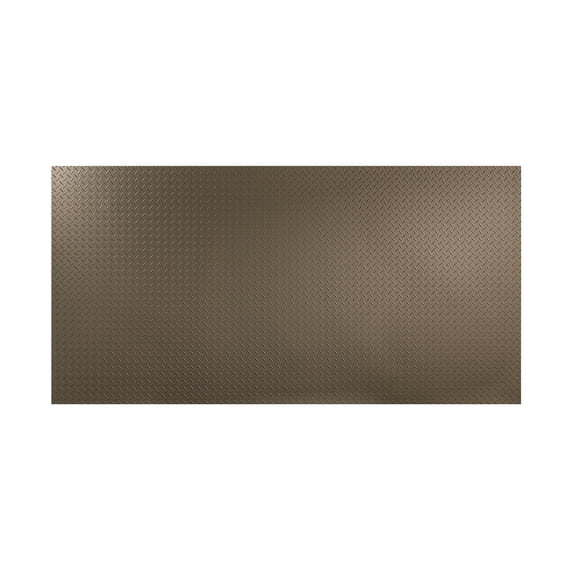 Fasade - Diamond Plate Argent Bronze Decorative Wall Panel - Fast and Easy Installation (4' X 8' Panel)