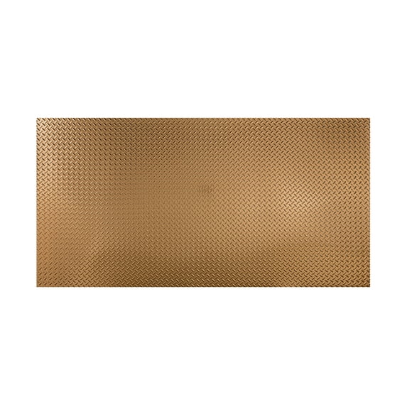 Fasade - Diamond Plate Polished Copper Decorative Wall Panel - Fast and Easy Installation (4' X 8' Panel)
