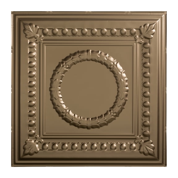 Fasade Easy Installation Rosette Argent Bronze Lay In Ceiling Tile / Ceiling Panel (2' x 2' Tile)