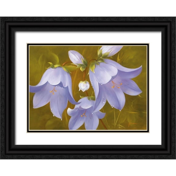 Fasani 18x14 Black Ornate Wood Framed with Double Matting Museum Art Print Titled - SAY IT WITH FLOWERS I
