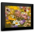 thumbnail image 1 of Fasani 24x20 Black Modern Framed Museum Art Print Titled - POTPOURRI OF FLOWERS I, 1 of 5