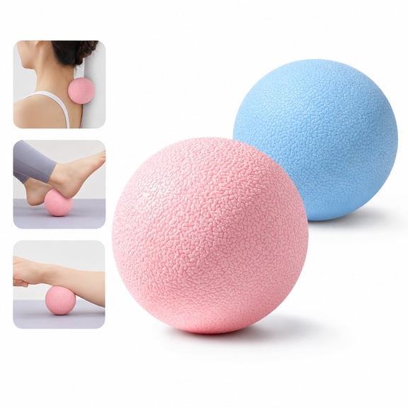 Fascia Massage Ball Set of 2 Trigger Point Therapy for Neck, Shoulders, Back & Feet, Textured, Portable for Yoga & Recovery