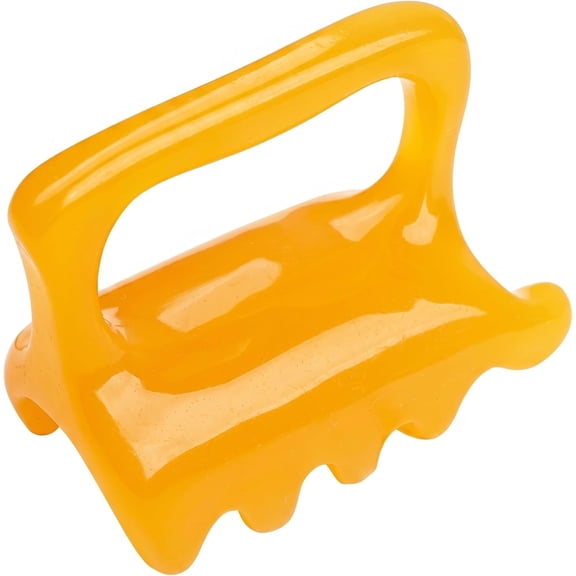 Fascia Massage Tool, Dual-Row 8-Tooth Resin Beeswax Massager for Lymphatic Drainage, Muscle & Deep Tissue Pain Relief, Yellow (1PC)