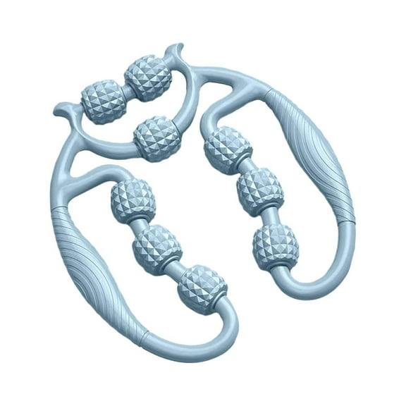 Fascia Muscle Hand Roller Massage Tool Nine Wheels Sturdy Leg Roller for Workout Light Blue