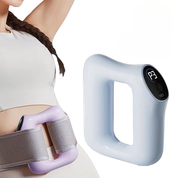 Fascia Ring Massager, Electric Massage Ring with Adjustable Strap, Deep Tissue Percussion Massager for Belly Fat Relief Muscle Recovery Travel and Home Use