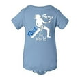 thumbnail image 1 of Fasciino - Cute Baby Onesie Bodysuit Boys Rock The World (Sizes: NB-24M), 1 of 2