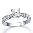 thumbnail image 1 of Fascinating Diamond Wedding Ring 0.50 Carat Princess Cut Diamond on 10k White Gold, 1 of 4
