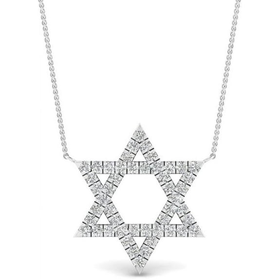 Fascinating Diamonds Delicate David Star Lab Diamond Pendant, Necklace Pendants