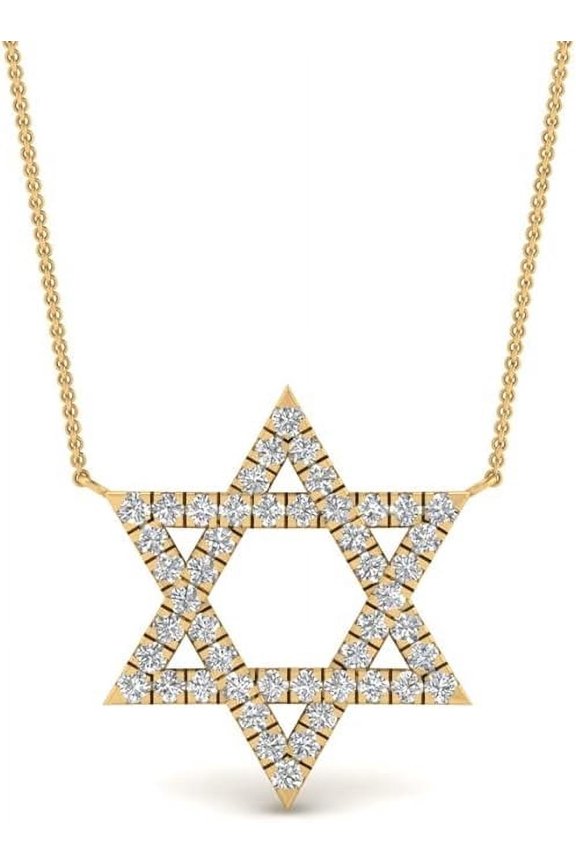 Delicate David Star Lab-Grown White Diamond Pendant