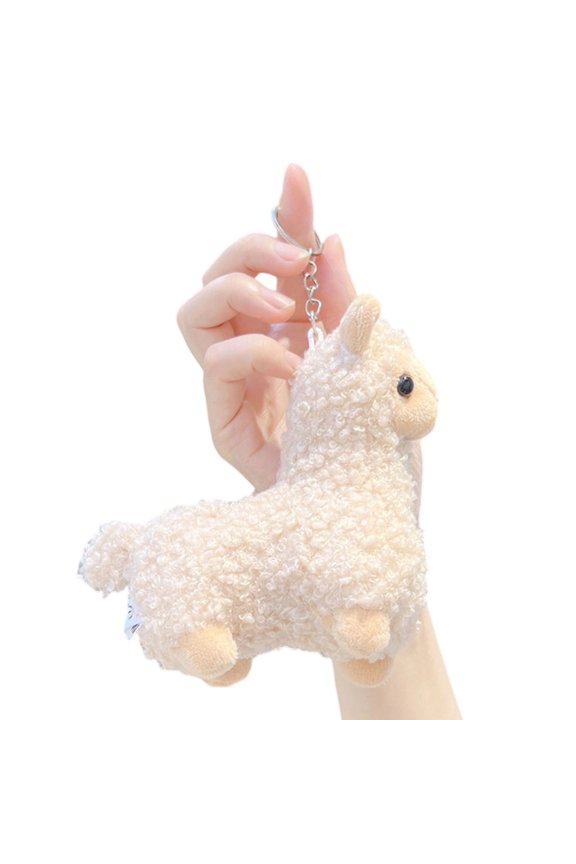 Fascinating Plush Keychain With Llamas Shape Safe Materials Adorable Alpacas Keyring Accessory Suitable For All Ages