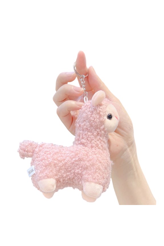 Fascinating Plush Keychain With Llamas Shape Safe Materials Adorable Alpacas Keyring Accessory Suitable For All Ages