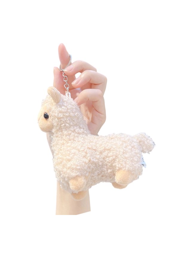 Fascinating Plush Keychain With Llamas Shape Safe Materials Adorable Alpacas Keyring Accessory Suitable For All Ages