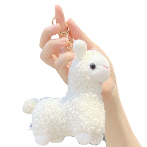 Fascinating Plush Keychain With Llamas Shape Safe Materials Adorable Alpacas Keyring Accessory Suitable For All Ages