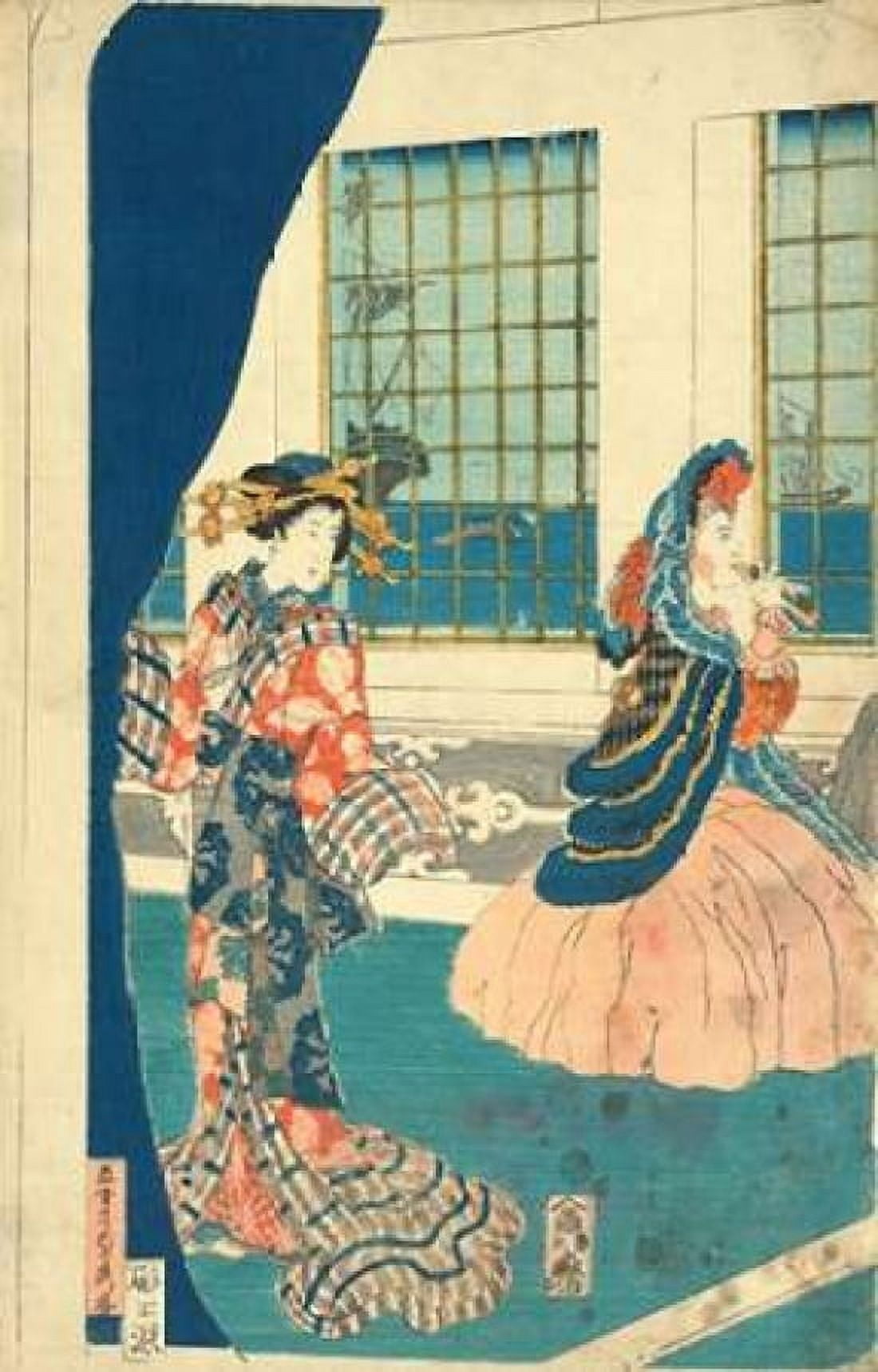 Fascination over an American Woman 1868 Canvas Art - Unknown (24 x 36)