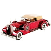 Model Kit 1934 Packard Twelve Convertible Red with Tan Soft Top Moderate Difficulty Steel Model by Metal Earth