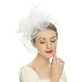 thumbnail image 1 of Fascinator Hat Sheer Mesh Large Flower Veil Retro Elegant Photo Prop Hair Accessory Women Wedding Cocktail Tea Party Bridal Cap Party Wear, 1 of 8