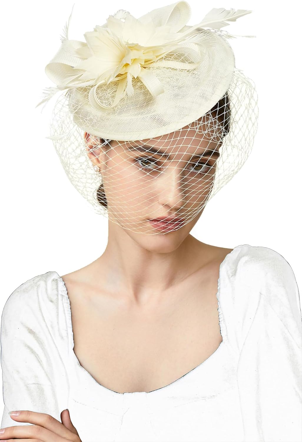 Elegant White Party Hats & Fascinators for Special Occasions display picture 3