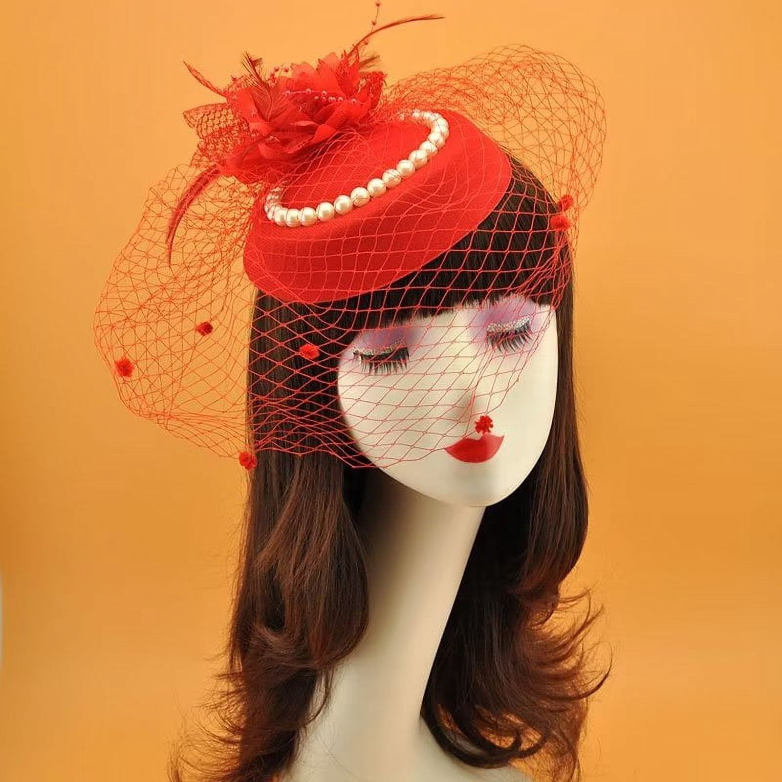 Fascinator Hat Veil Feather Fascinators Hair Clip Tea Party 