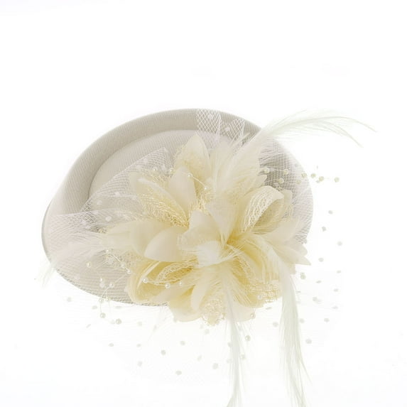 Fascinator Hats Headband Womens Feather Flower Brides Hair Accessories Wedding
