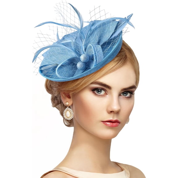 Fascinator  Party Hat - 2025 Derby Pillbox Kentucky Hat for Women (7.87x5.9inch)