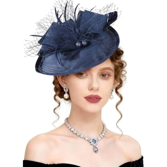 Fascinator Tea Party Hat - Veil Mesh Derby Kentucky Hat for Women Cocktail Wedding
