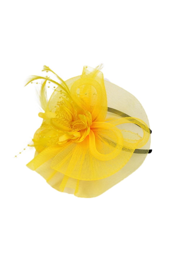 Fascinators Flower MeshWomen Fashion Wedding Mesh Hat Fascinator Penny Ribbons And Feathers PartyHat Wedding