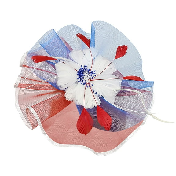 Fascinators Hat Feathers on a Headband and a Clip Headwear for Girls and Women,Blue,One Size,Dailypoc