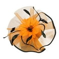 thumbnail image 1 of Fascinators Hat Feathers on a Headband and a Clip Headwear for Girls and Women,Orange,One Size,Dailypoc, 1 of 3