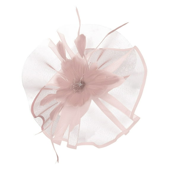 Fascinators Hat Feathers on a Headband and a Clip Headwear for Girls and Women,Rose Gold,One Size,Dailypoc