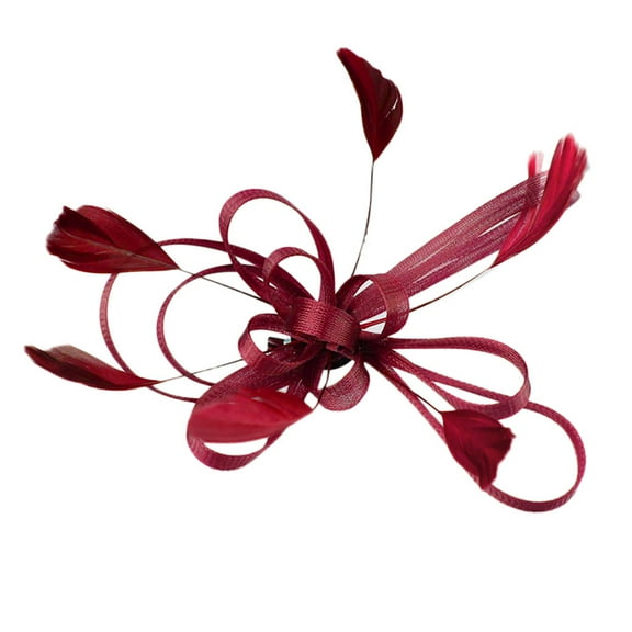 Fascinators Hat Flower Mesh Ribbons Feathers on a Headband Tea Party Headwear