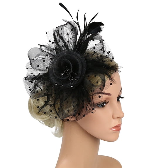 Fascinators Hat Flower Mesh Ribbons Feathers with Clip Tea Party Headwear for Women Women's Fascinators Tea Party Headwear Church Hat for Women