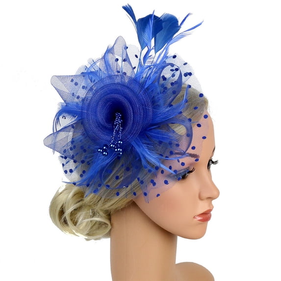Fascinators Hat Flower Mesh Ribbons Feathers with Clip Tea Party Headwear for Women Women's Fascinators Tea Party Headwear Church Hat for Women