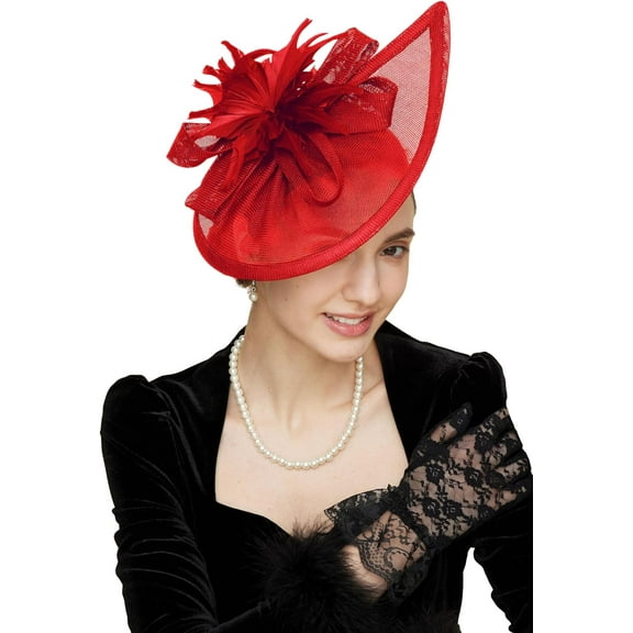 Fascinators Hat Flower Tea Party Hats for Women Feather  Hat for Wedding