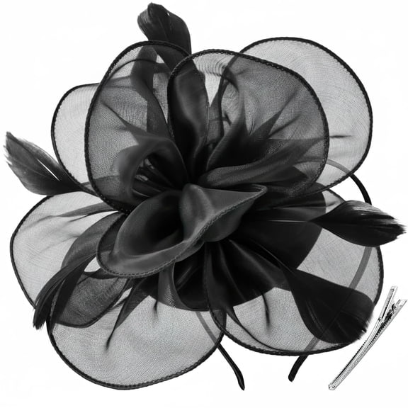 Fascinators Hat Tea Party Headwear Ribbons Feathers on a Headband and a Clip for Women