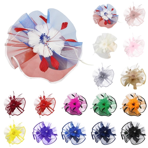 Fascinators Hat for Women LSQii Floral Mesh Ribbons Headband Headwear Beret Pillbox Hat Spring for Photo Shoot Tea Party Church Bridal Wedding