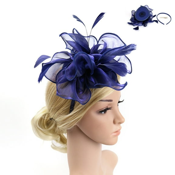 Fascinators Hat for Women Tea Party Headband Kentucky Derby Wedding Cocktail Flower Mesh Feathers Hair Clip