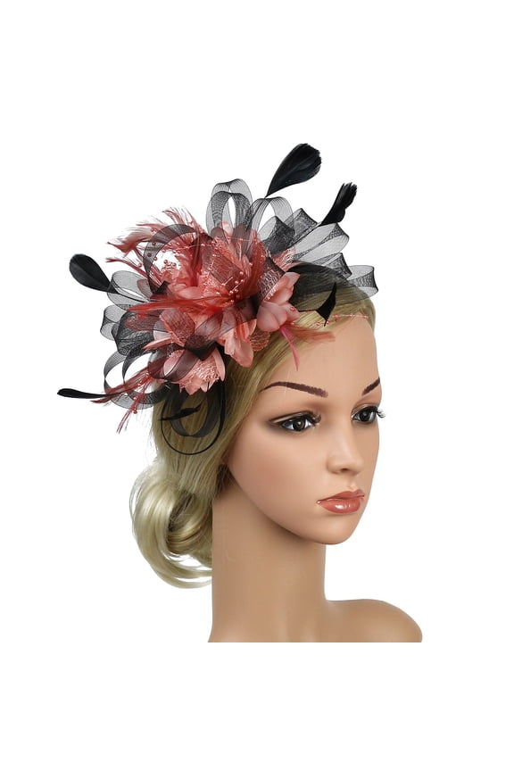 Fascinators Hat for Women Tea Party Headband Kentucky Derby Wedding Cocktail Flower Mesh Feathers Hair Clip